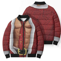 Christmas Costume Bomber Puffer Jacket Muscle Santa - Wonder Print Shop