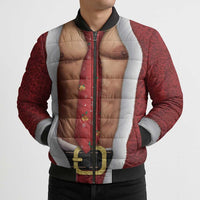 Christmas Costume Bomber Puffer Jacket Muscle Santa - Wonder Print Shop