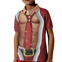 Christmas Costume Kid Polo Shirt Muscle Santa - Wonder Print Shop