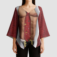 Christmas Costume Kimono Sleeve Blouse Muscle Santa - Wonder Print Shop