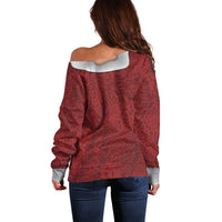 Christmas Costume Off Shoulder Sweater Muscle Santa - Wonder Print Shop