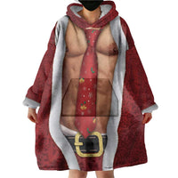 Christmas Costume Wearable Blanket Hoodie Muscle Santa - Wonder Print Shop