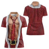 Christmas Costume Women Polo Shirt Muscle Santa - Wonder Print Shop