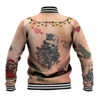 Christmas Costume Baseball Jacket Funny Hairy Body Xmas Tattoo - Wonder Print Shop