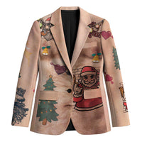Christmas Costume Blazer Funny Hairy Body Xmas Tattoo - Wonder Print Shop