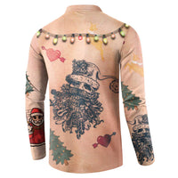 Christmas Costume Button Sweatshirt Funny Hairy Body Xmas Tattoo - Wonder Print Shop