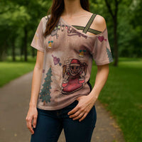 Christmas Costume Cross Shoulder Shirt Funny Hairy Body Xmas Tattoo - Wonder Print Shop