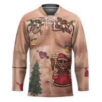 Christmas Costume Hockey Jersey Funny Hairy Body Xmas Tattoo - Wonder Print Shop