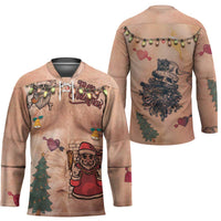 Christmas Costume Hockey Jersey Funny Hairy Body Xmas Tattoo - Wonder Print Shop