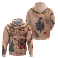 Christmas Costume Hoodie Funny Hairy Body Xmas Tattoo - Wonder Print Shop