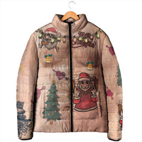 Christmas Costume Padded Jacket Funny Hairy Body Xmas Tattoo - Wonder Print Shop