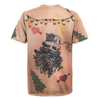 Christmas Costume Rugby Jersey Funny Hairy Body Xmas Tattoo - Wonder Print Shop