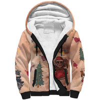 Christmas Costume Sherpa Hoodie Funny Hairy Body Xmas Tattoo - Wonder Print Shop