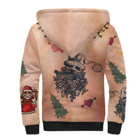 Christmas Costume Sherpa Hoodie Funny Hairy Body Xmas Tattoo - Wonder Print Shop
