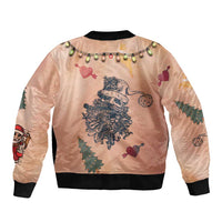 Christmas Costume Sleeve Zip Bomber Jacket Funny Hairy Body Xmas Tattoo - Wonder Print Shop