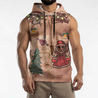 Christmas Costume Sleeveless Hoodie Funny Hairy Body Xmas Tattoo - Wonder Print Shop