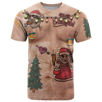 Christmas Costume T Shirt Funny Hairy Body Xmas Tattoo - Wonder Print Shop