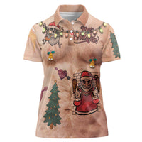 Christmas Costume Women Polo Shirt Funny Hairy Body Xmas Tattoo - Wonder Print Shop