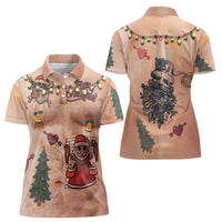 Christmas Costume Women Polo Shirt Funny Hairy Body Xmas Tattoo - Wonder Print Shop