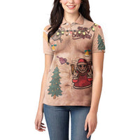 Christmas Costume Women Polo Shirt Funny Hairy Body Xmas Tattoo - Wonder Print Shop