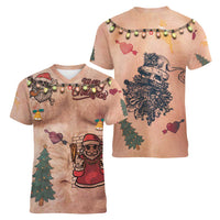 Christmas Costume Women V-Neck T-Shirt Funny Hairy Body Xmas Tattoo - Wonder Print Shop