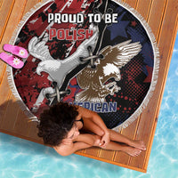 Polish American Heritage Month Beach Blanket Eagle With Grunge Style - Wonder Print Shop