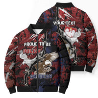 Personalized Polish American Heritage Month Bomber Puffer Jacket Eagle With Grunge Style - Wonder Print Shop