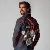 Personalized Polish American Heritage Month Long Sleeve Polo Shirt Eagle With Grunge Style - Wonder Print Shop