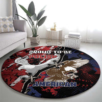 Polish American Heritage Month Round Carpet Eagle With Grunge Style - Wonder Print Shop