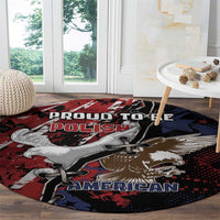 Polish American Heritage Month Round Carpet Eagle With Grunge Style - Wonder Print Shop
