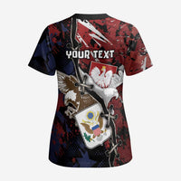 Personalized Polish American Heritage Month Scrub Top Eagle With Grunge Style - Wonder Print Shop