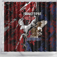 Polish American Heritage Month Shower Curtain Eagle With Grunge Style - Wonder Print Shop