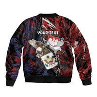 Personalized Polish American Heritage Month Sleeve Zip Bomber Jacket Eagle With Grunge Style - Wonder Print Shop