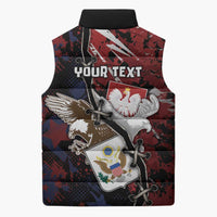 Personalized Polish American Heritage Month Sleeveless Puffer Jacket Eagle With Grunge Style - Wonder Print Shop