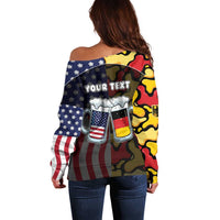 Personalized Germany American Heritage Month Off Shoulder Sweater Beer Funny Style - Wonder Print Shop