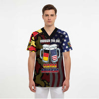 Personalized Germany American Heritage Month Scrub Top Beer Funny Style - Wonder Print Shop
