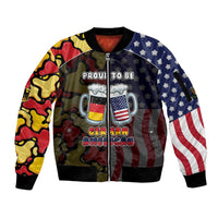 Personalized Germany American Heritage Month Sleeve Zip Bomber Jacket Beer Funny Style - Wonder Print Shop