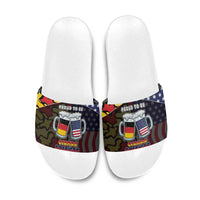 Germany American Heritage Month Slide Sandals Beer Funny Style - Wonder Print Shop