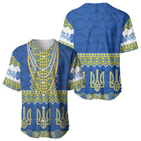Ukraine Vyshyvanka Motif Baseball Jersey Ukrainian Coat Of Arms Rose Patterns - Wonder Print Shop