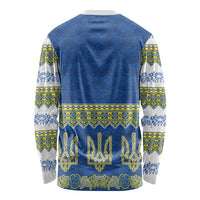 Ukraine Vyshyvanka Motif Long Sleeve Shirt Ukrainian Coat Of Arms Rose Patterns - Wonder Print Shop