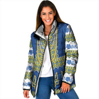 Ukraine Vyshyvanka Motif Padded Jacket Ukrainian Coat Of Arms Rose Patterns - Wonder Print Shop
