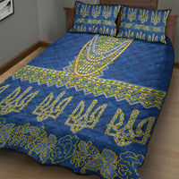 Ukraine Vyshyvanka Motif Quilt Bed Set Ukrainian Coat Of Arms Rose Patterns - Wonder Print Shop