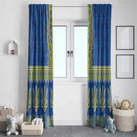 Ukraine Vyshyvanka Motif Window Curtain Ukrainian Coat Of Arms Rose Patterns - Wonder Print Shop