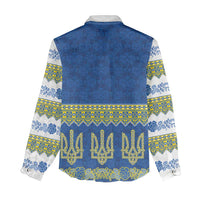 Ukraine Vyshyvanka Motif Women Casual Shirt Ukrainian Coat Of Arms Rose Patterns - Wonder Print Shop