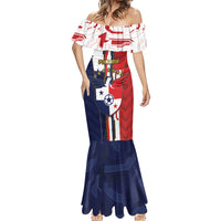 Custom Panama Football Mermaid Dress Cybernetic Mech Warrior Flag
