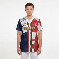 Custom Panama Football Scrub Top Cybernetic Mech Warrior Flag