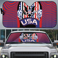 United States Soccer Auto Sun Shade American Eagle Flag Stars And Stripes