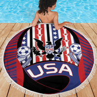 United States Soccer Beach Blanket American Eagle Flag Stars And Stripes