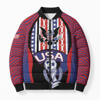 Custom United States Soccer Bomber Puffer Jacket American Eagle Flag Stars And Stripes