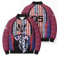 Custom United States Soccer Bomber Puffer Jacket American Eagle Flag Stars And Stripes